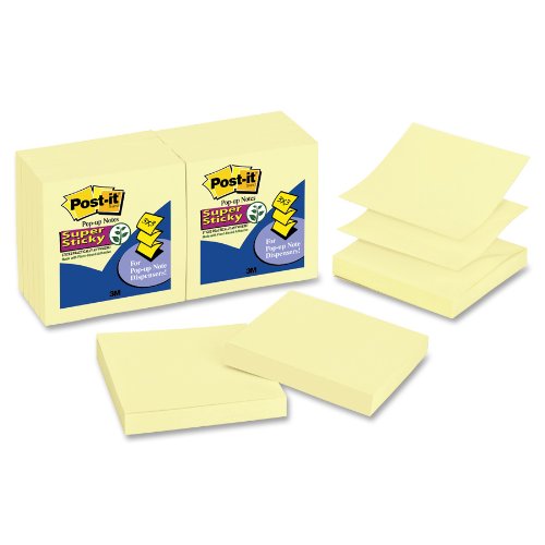 Post-it Pop-up 3 x 3 Note Refill Canary Yellow 90-Sheet 12/Pack R33012SSCY