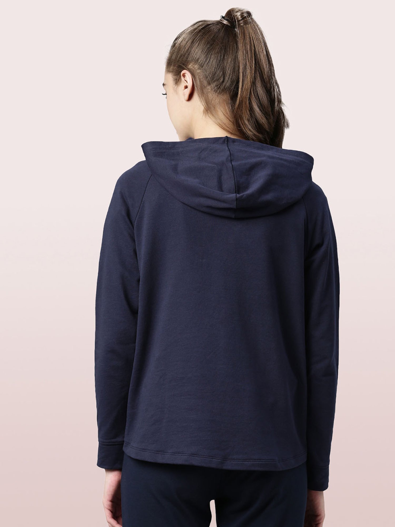 Enamor Navy Cotton Hoodie