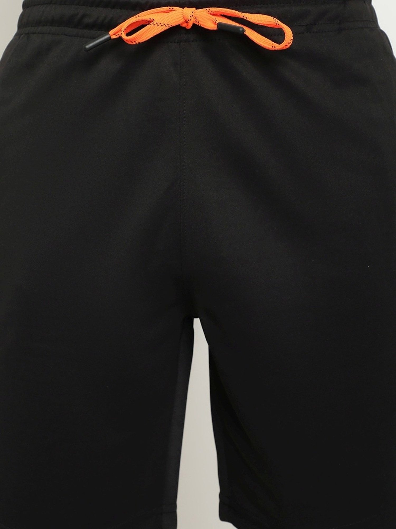 Octave Black Cotton Regular Fit Printed Shorts