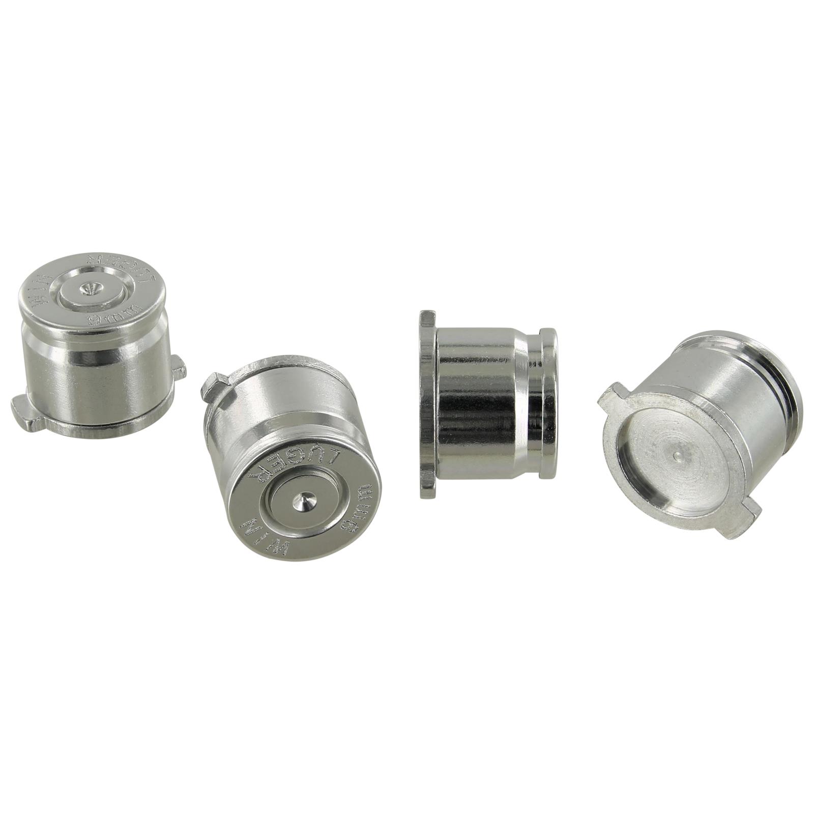 ZedLabz aluminum metal action bullet button set for Sony PS4 controllers - silver