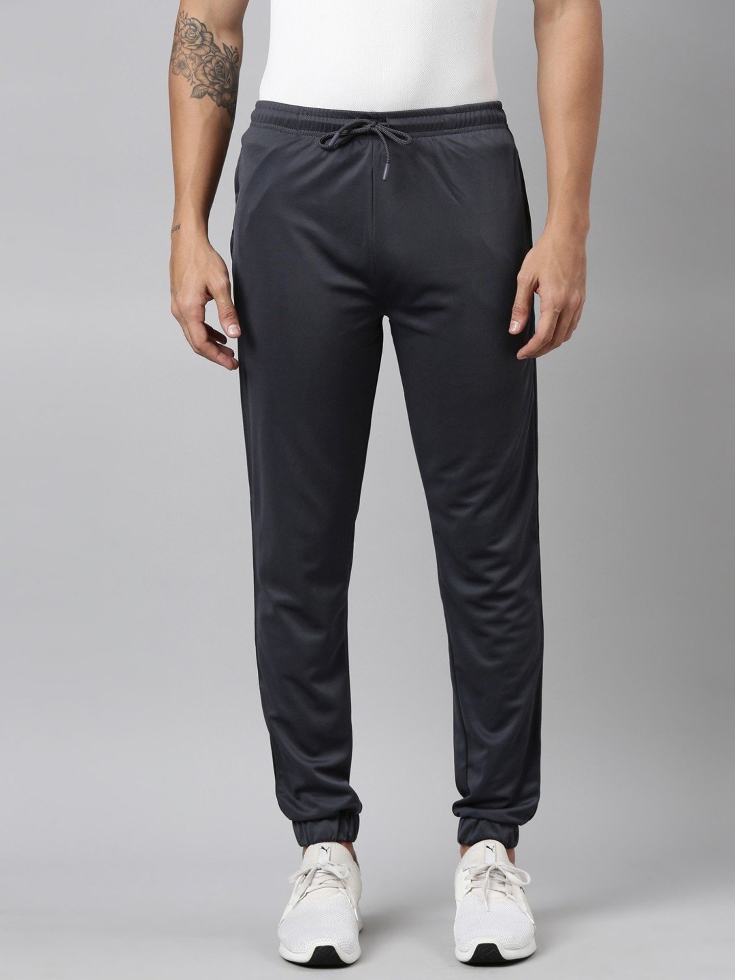 Dixcy Scott Originals Grey Cotton Regular Fit Sports Joggers