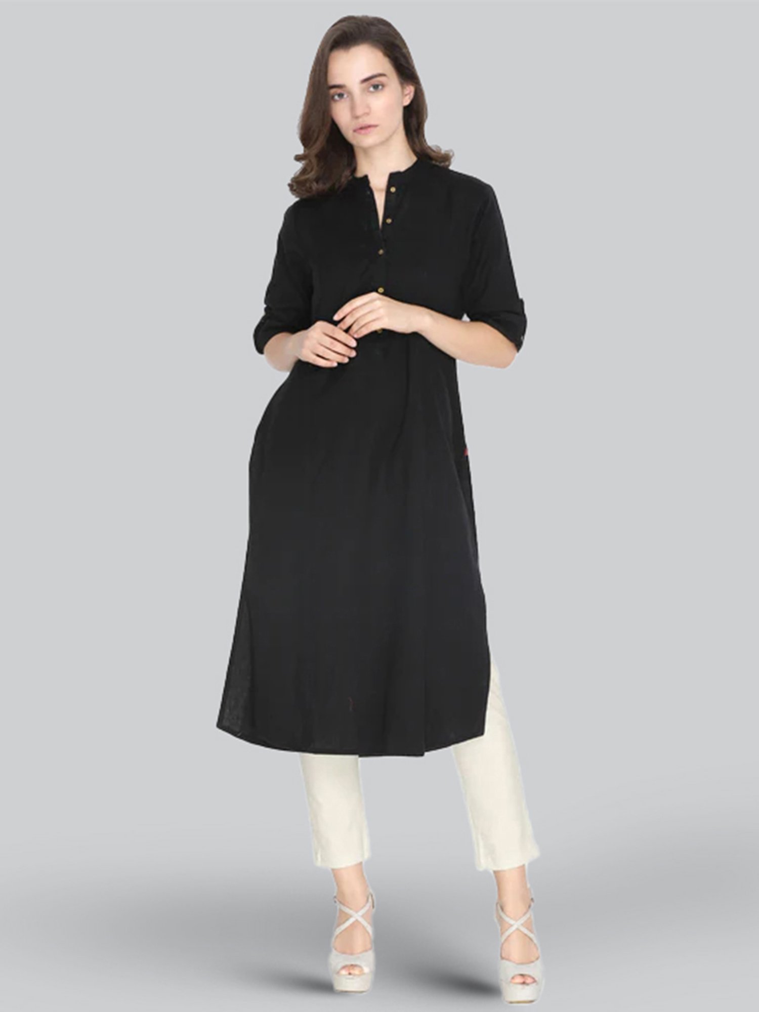 Lyra Cream & White Cotton Leggings - Pack Of 2