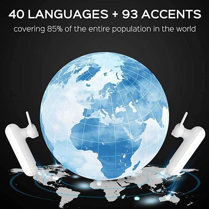 Language Translator - Supports 40 Languages & 88 Accents, Voice Translator Earbuds, Wireless Bluetooth Translator with APP, Real Time Translation, Suitable for iOS & Android with Charging Case