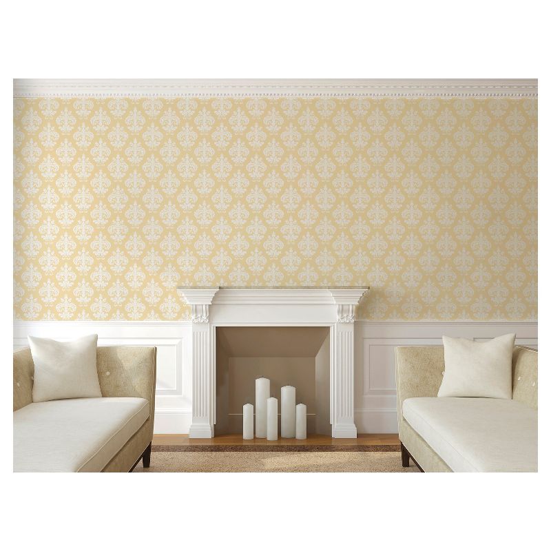 Devine Color Chantilly Peel & Stick Wallpaper Yellow/White