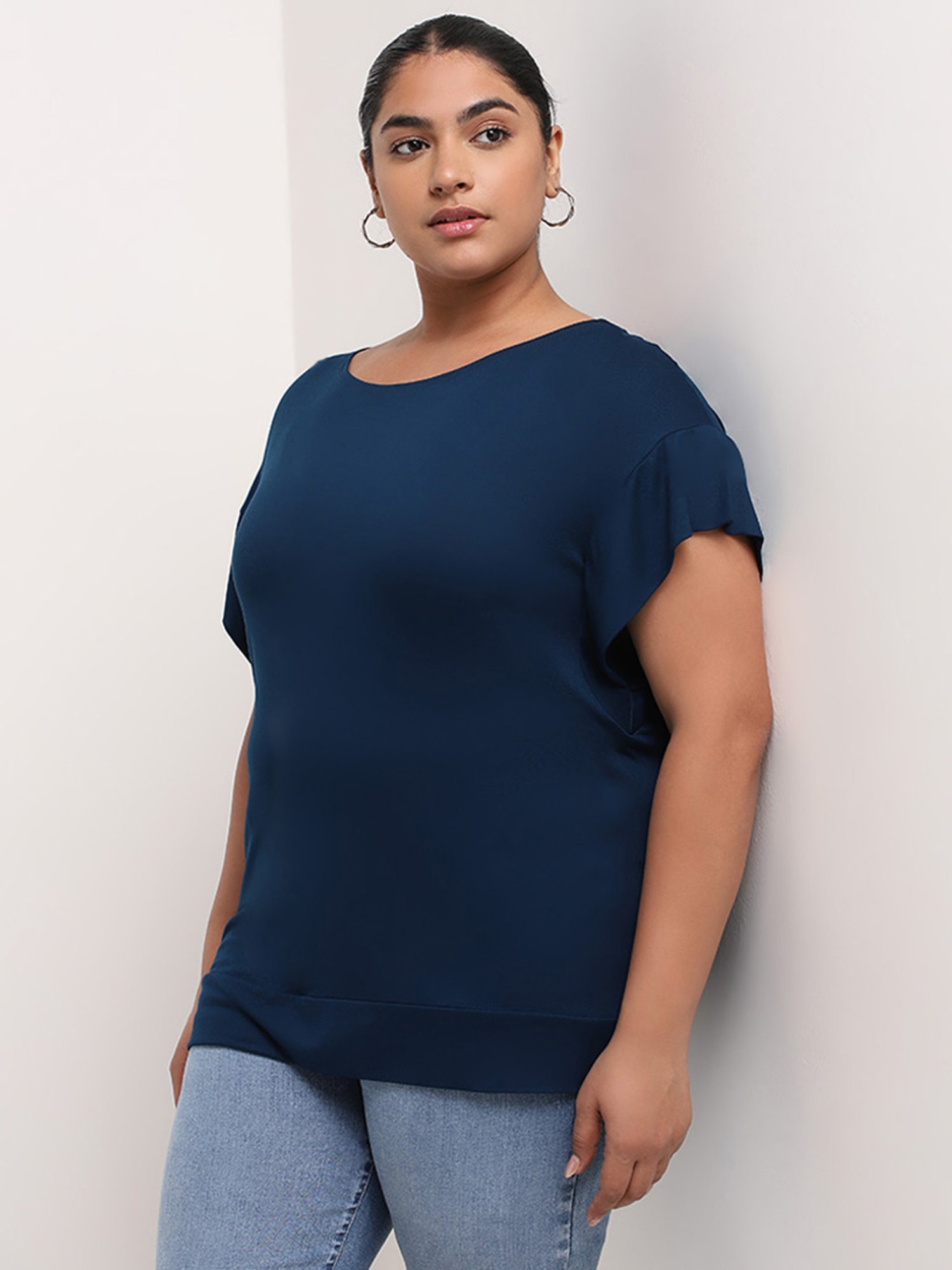 Gia by Westside Teal Solid Top