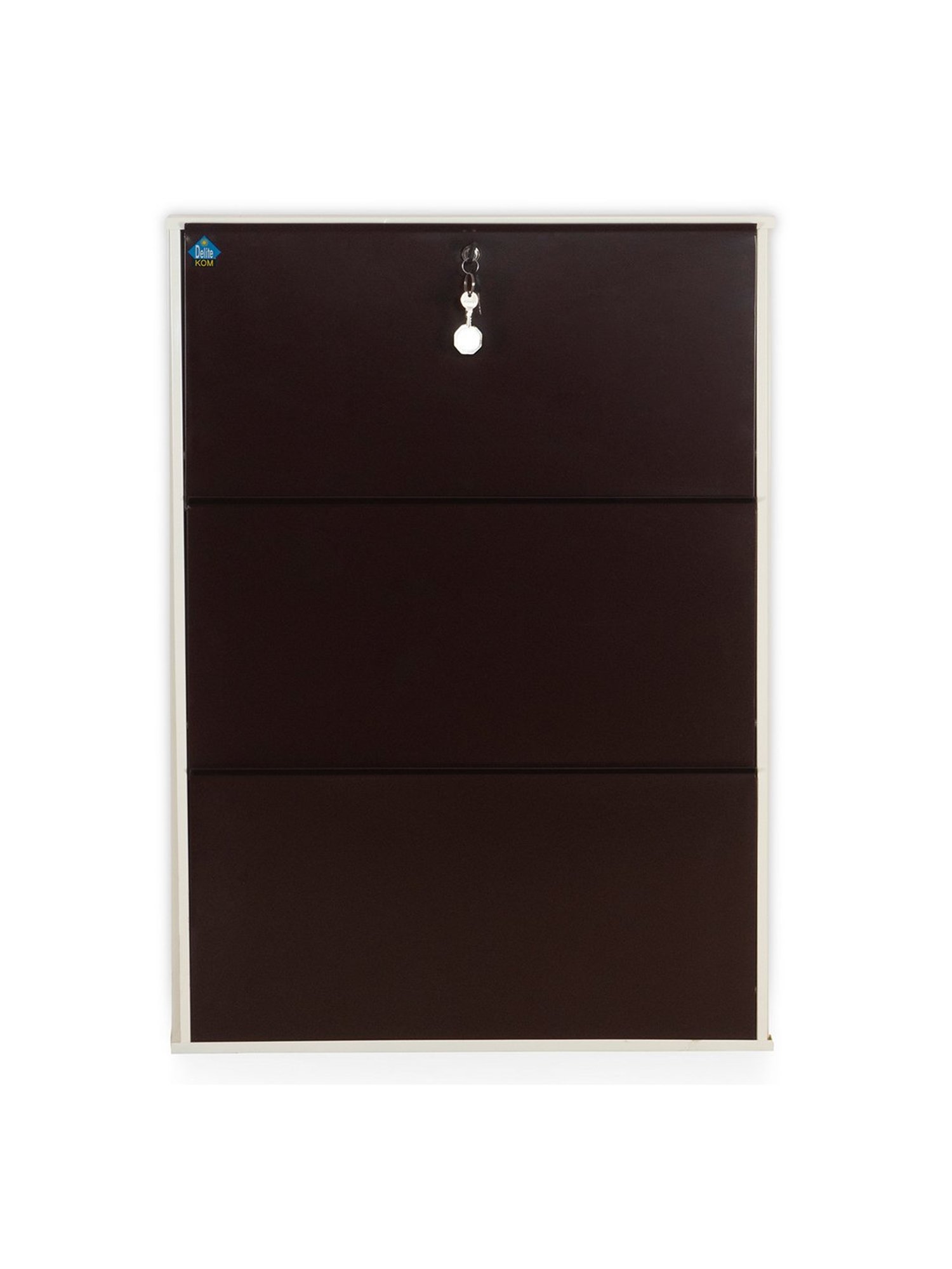 Delite Kom Metal Shoe Rack - 29" 3 Shelf, Ivory Coffee, PowderCoat, Wall Mount, DIY