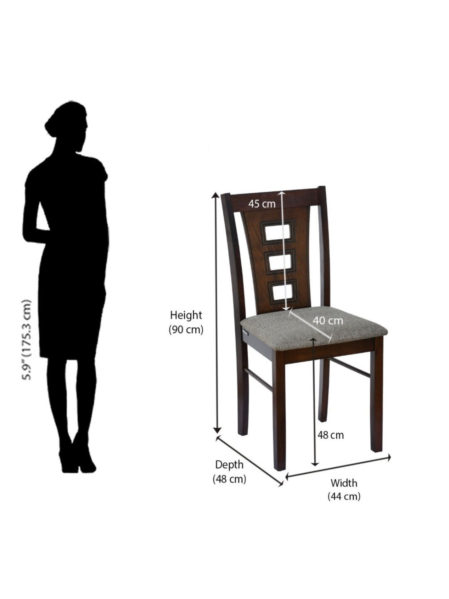 Nilkamal Bella Antique Cherry Engineered Wood MDF 4 Seater Dinning Table set