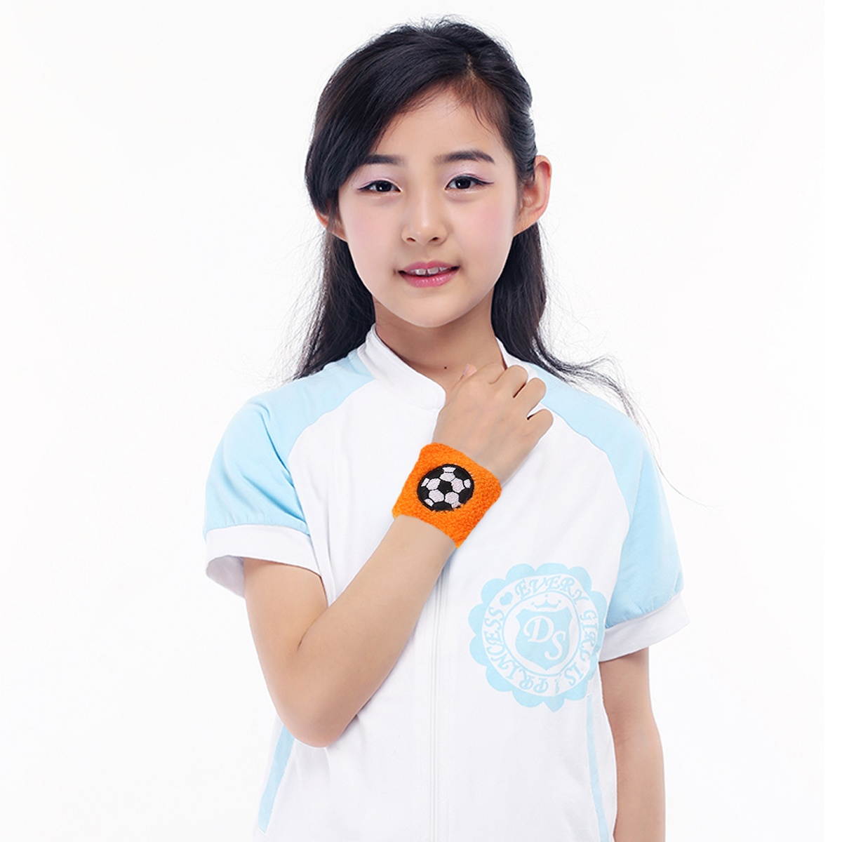 12PC Sports Wristband Sweaty Towel Running Basketball Wrist Guard Stretchy Sponge Bands for Kids (Random Color)