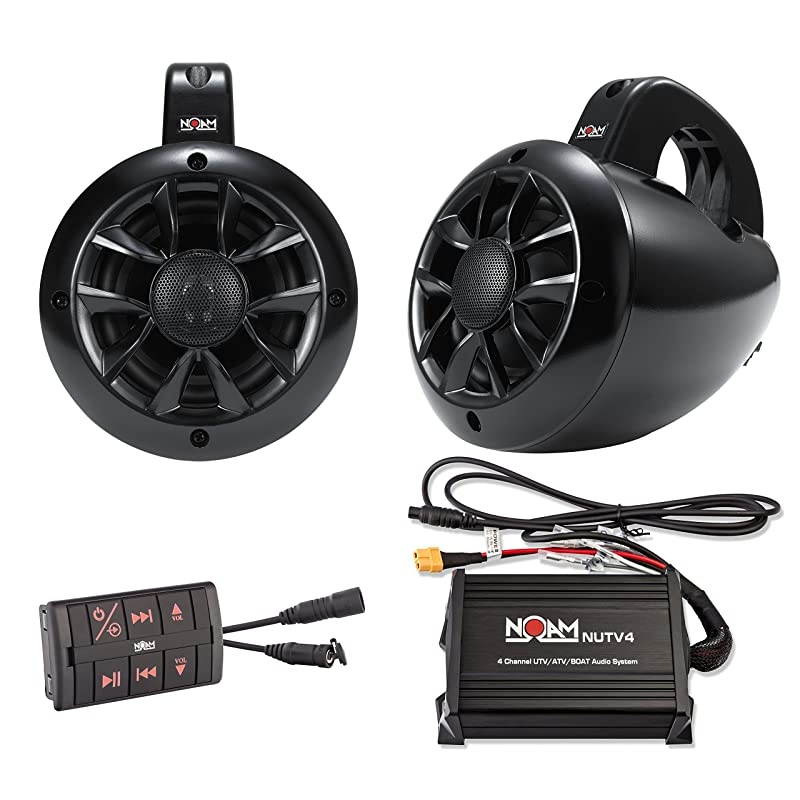NUTV4 Marine Bluetooth ATVGolf CartUTV Speakers Stereo System