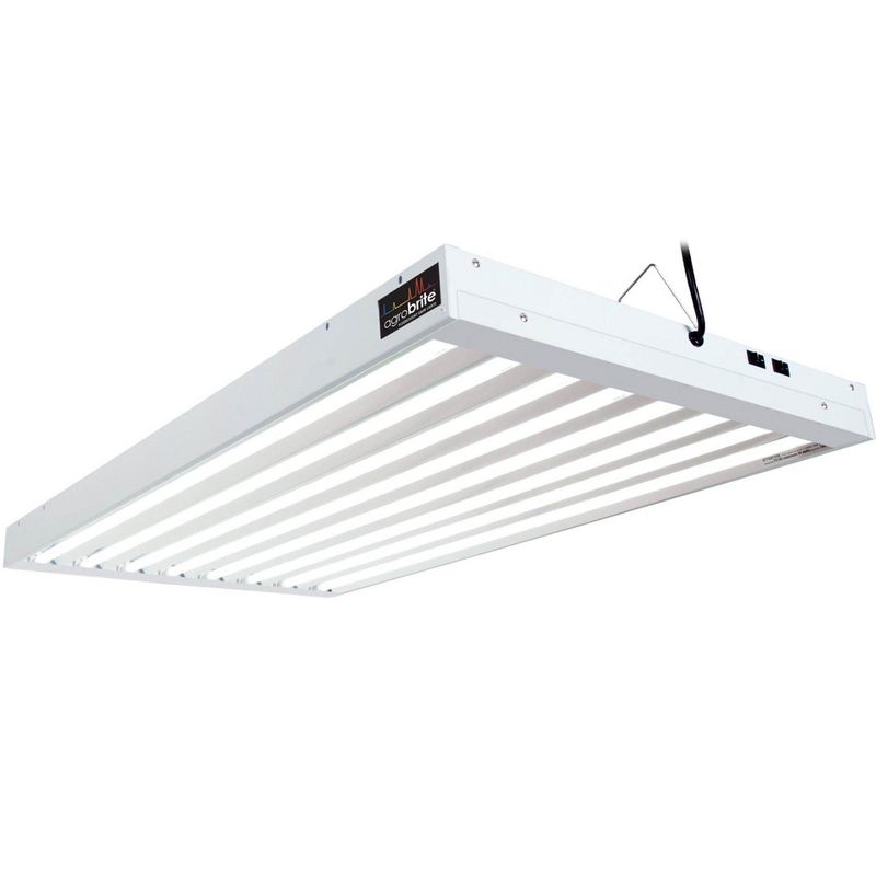 Hydrofarm FLT48 Agrobrite 8-Tube Daisy Chainable Hydroponic 4-Foot Grow Light Fixture 432W with 8-T5 Bulbs for Indoor Home Gardens