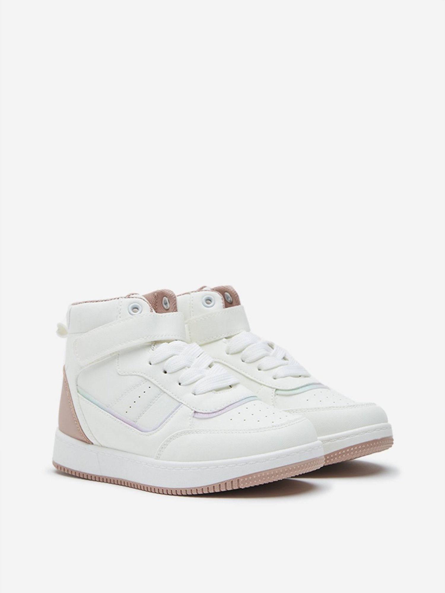 Yellow by Westside Pink Colour-Blocked Detailed High-Top Boots