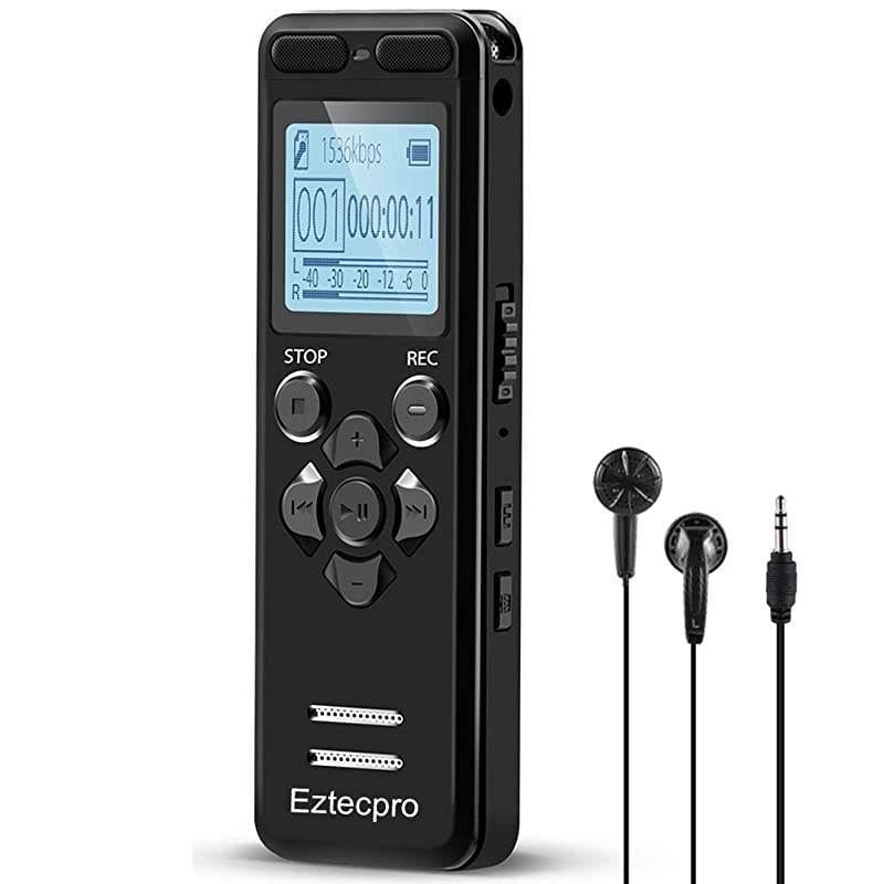 Digital Voice Recorder for Lectures 1536kbps 1120 Hours Sound Audio Activated Recorder Dictaphone Voice Recording Device with PlaybackMP3 PlayerPasswordVariable SpeedTF Card Expansion