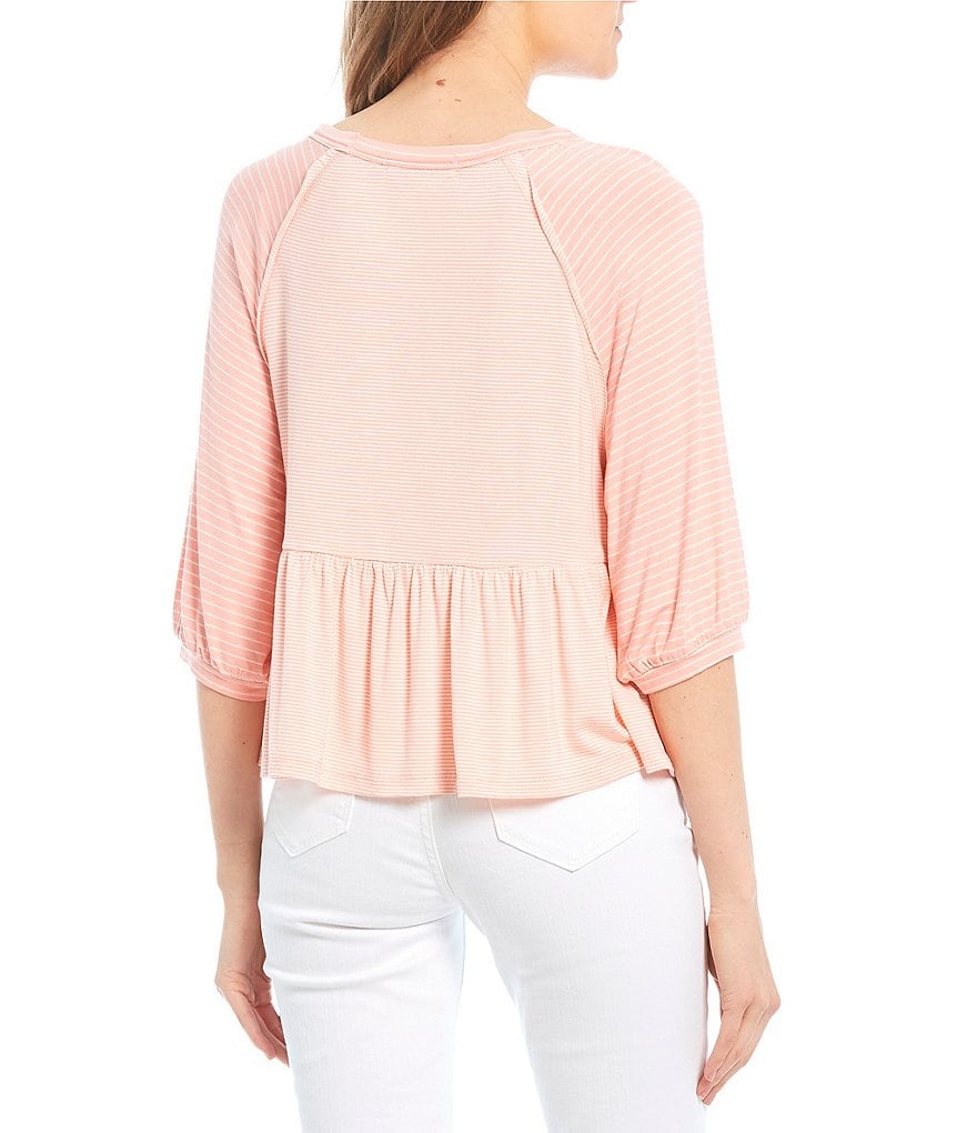 Love & Piece Sleeveless Tie-Die Peplum Hanky Hem Top