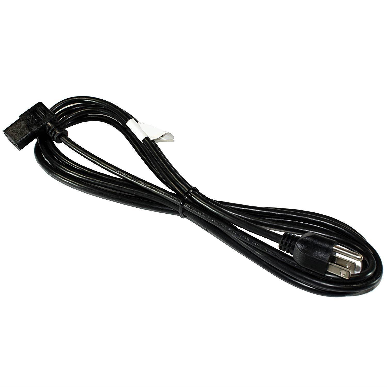 Power Cord - NEMA 5-15P to C13 Right Angle, 18AWG, 10A, 125V, 3-Prong, Black, 10ft (1 Pcs)