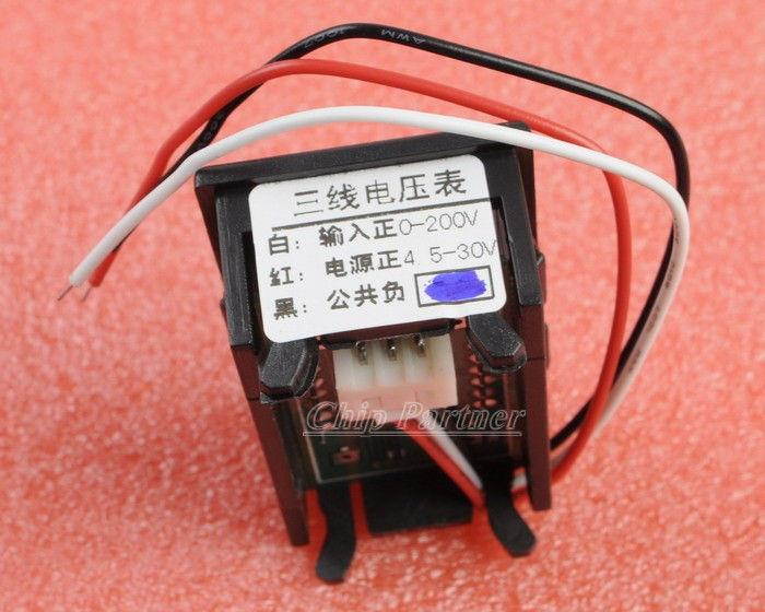 Blue LED Panel Meter Digital Voltmeter DC 0-200V with box