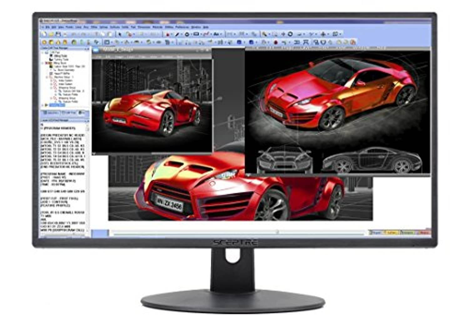Sceptre E248W-19203R 24" Ultra Thin 75Hz 1080p LED Monitor 2x HDMI VGA Build-in Speakers, Metallic Black 2018 (E248W-19203R)