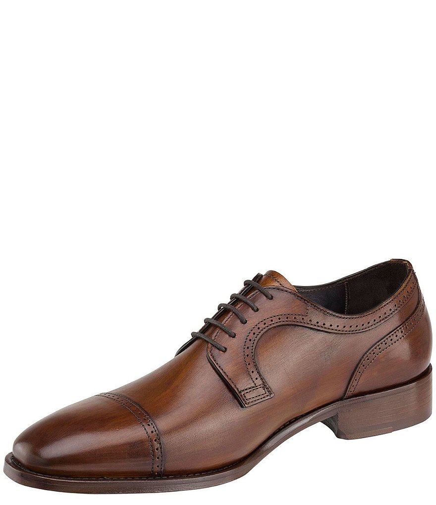 J&M COLLECTION Men's Cormac Calfskin Cap Toe Oxford Dress Shoes