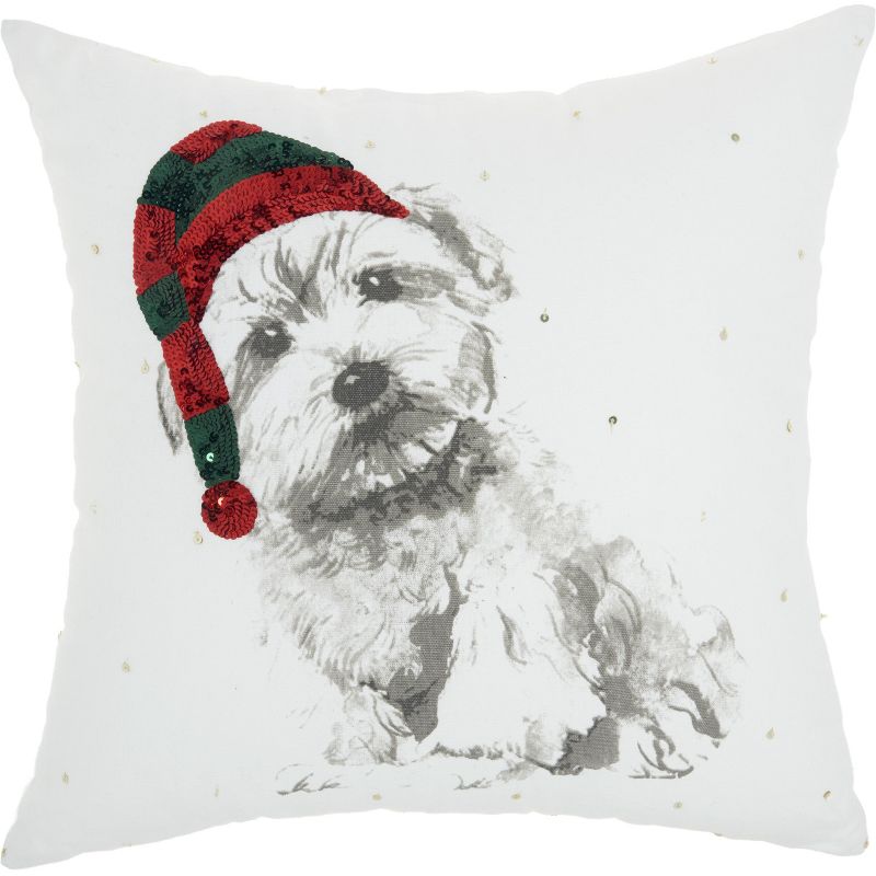 Nourison Home For The Holiday Dog 18" x 18"