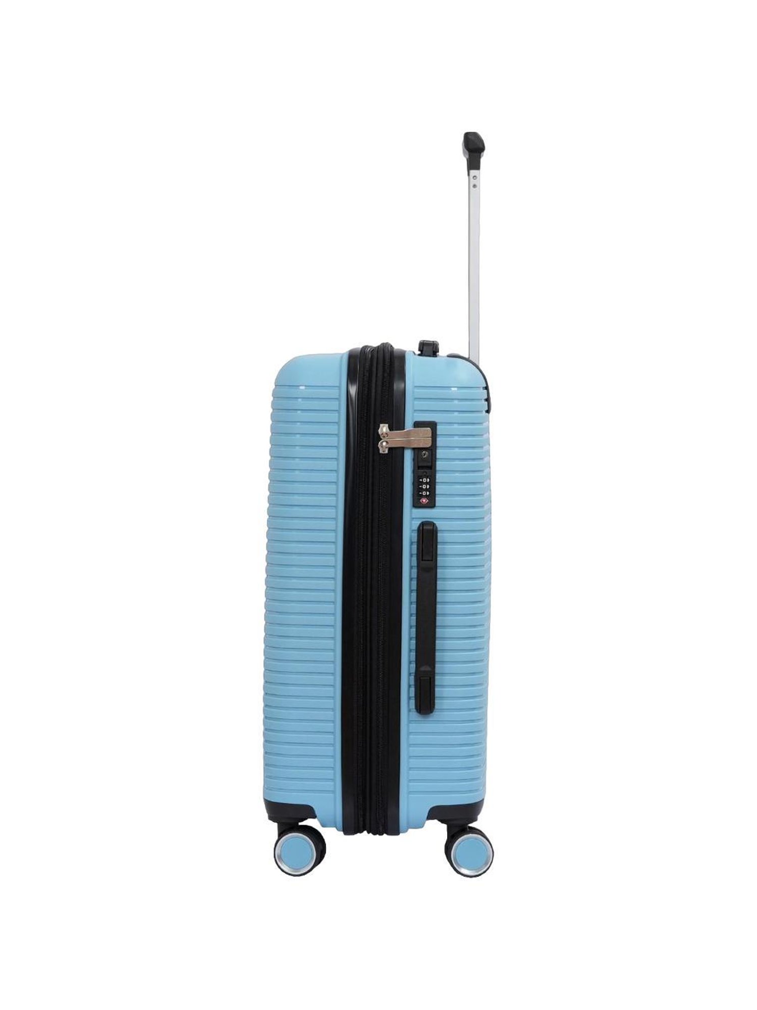 The Vertical Stellar Blue Wheels 8 Medium Hard Cabin Trolley Bag