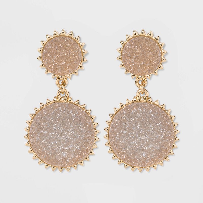 SUGARFIX by BaubleBar Galactic Druzy Drop Earrings - Gray