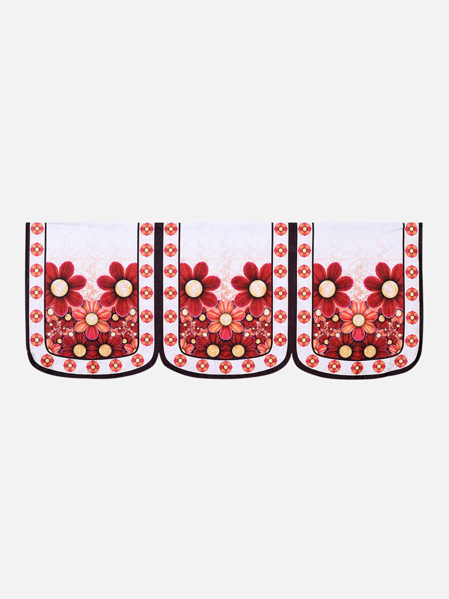 Romee Maroon Polyester Floral Sofa Covers