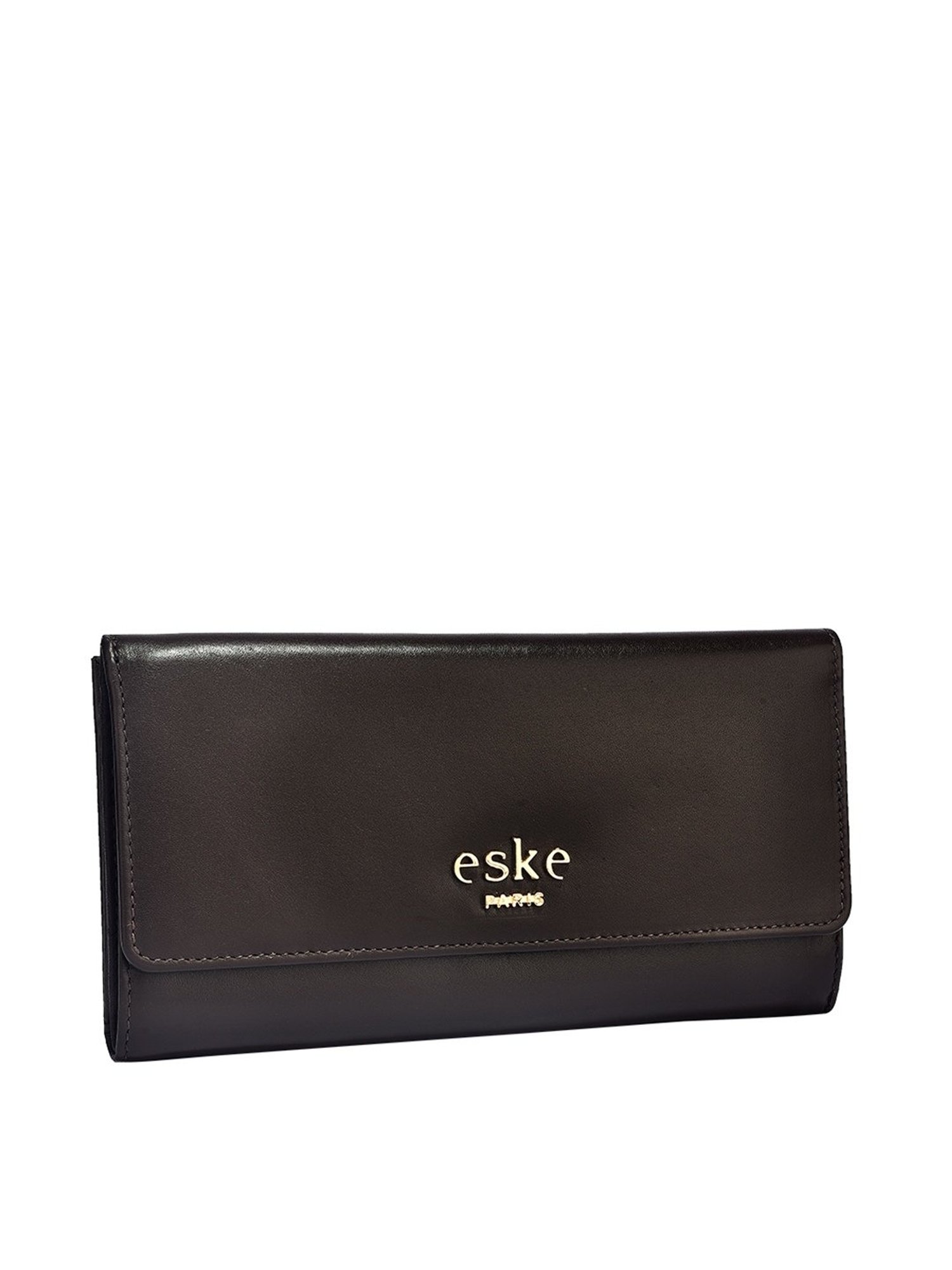 Eske Claire Brown Solid Tri-Fold Wallet for Women