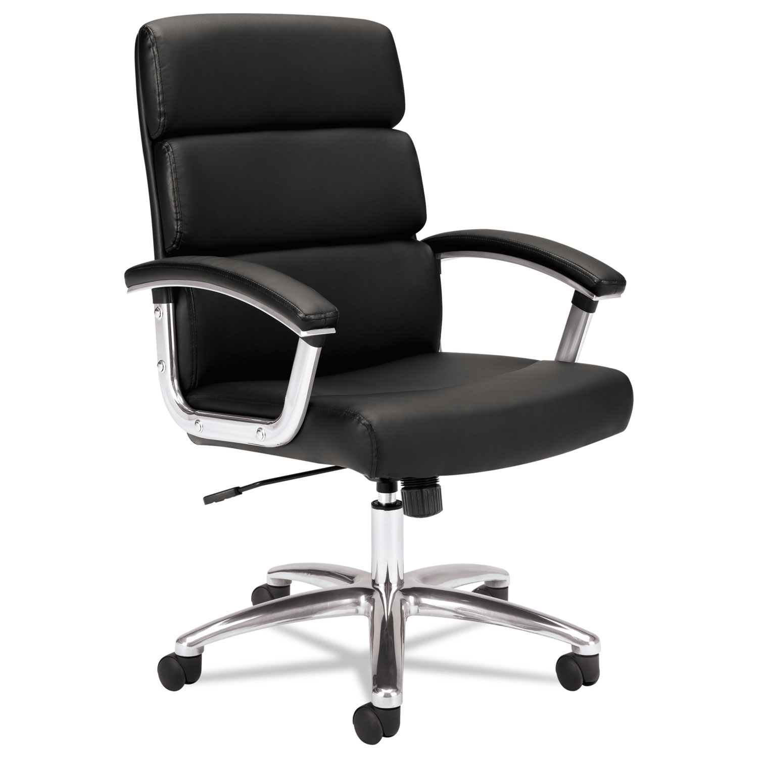 Basyx VL103 Series Executive Mid-Back Chair Black Leather VL103SB11