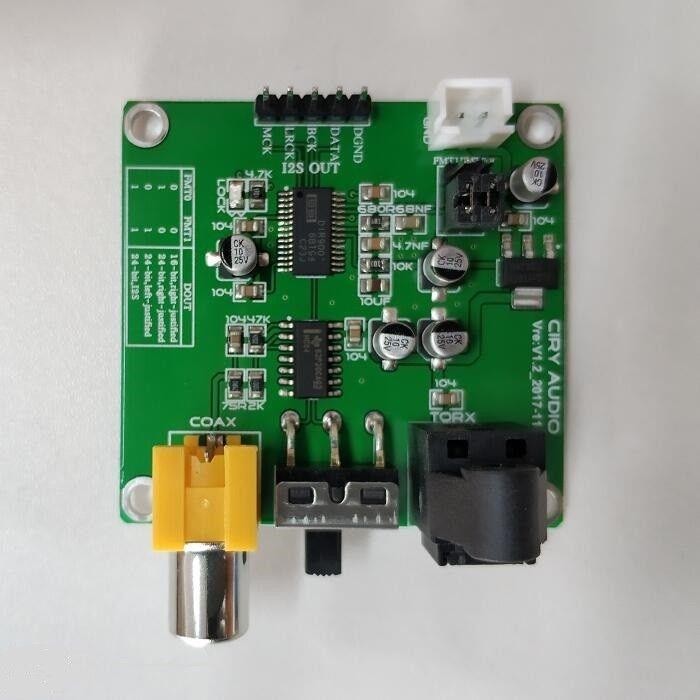 DIR9001 Fiber Coaxial Receiver Module SPDIF to I2S 24bit 96Khz Dedicated for DAC module