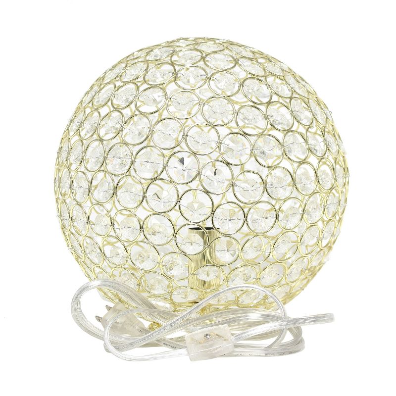 10" Elipse Crystal Ball Sequin Table Lamp Gold - Elegant Designs