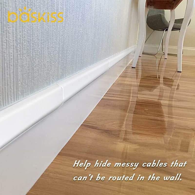 Cover 6 Packs 708 inches Wall Mount TV Management Cord Raceway Conceal Kit to Hide s Cords White