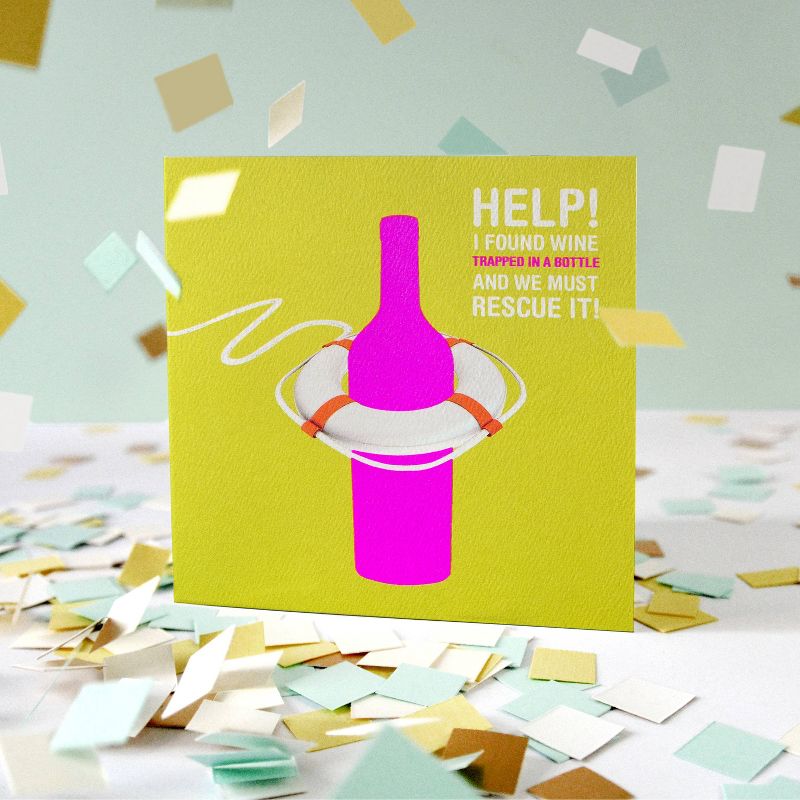 Wine Rescue Birthday Card