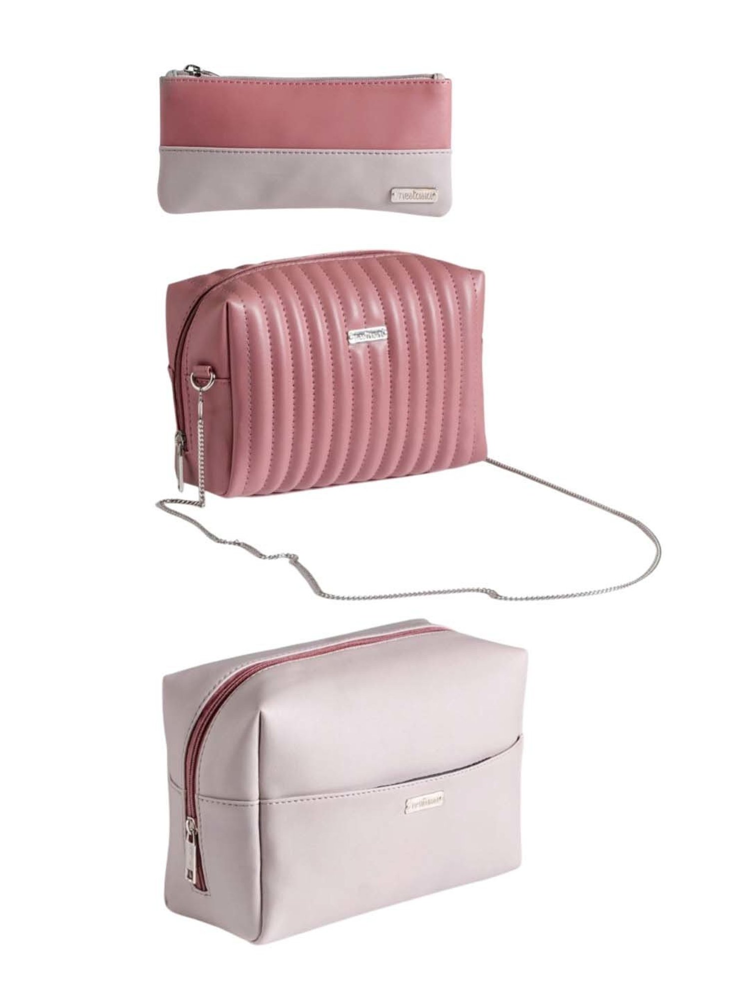 HOSTA HOMES Black Pvc Parachute Material Zipper Bag - Set of 2