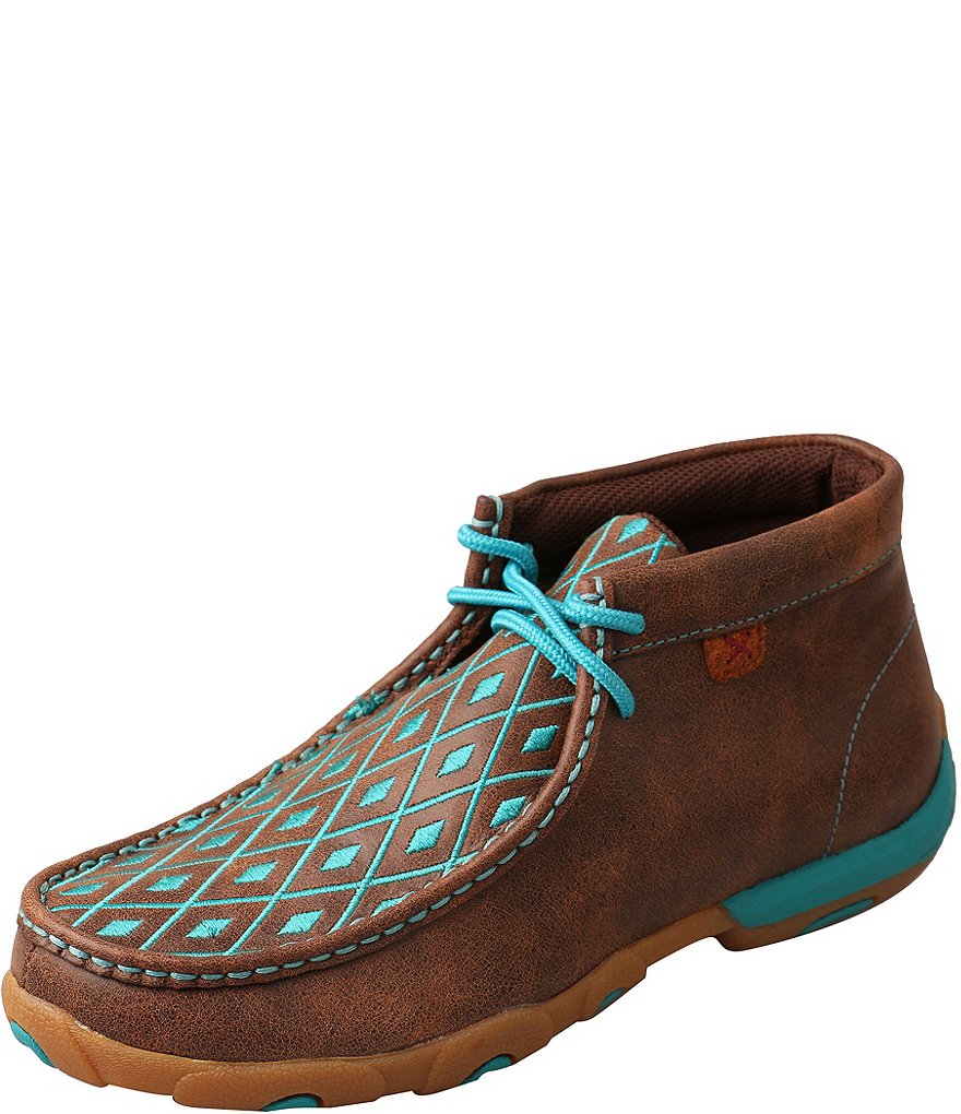Twisted X Women's Turquoise Embroidered Chukka Driving Mocs
