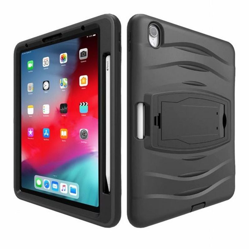 Valor Hard Dual Layer Plastic TPU Case w/stand For Apple iPad Pro 11" (2018) - Black