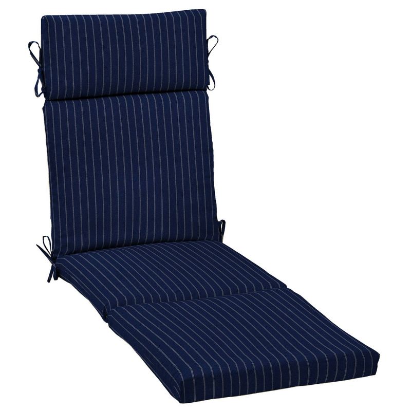 Woven Stripe Outdoor Chaise Lounge Cushion Blue - Arden Selections