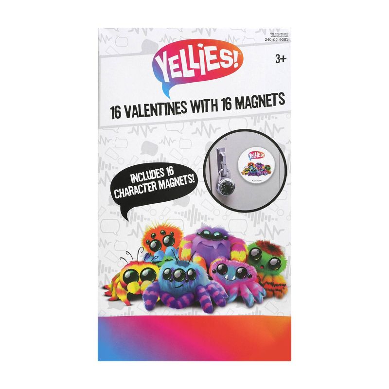 Yellies 16ct Valentines With Magnets