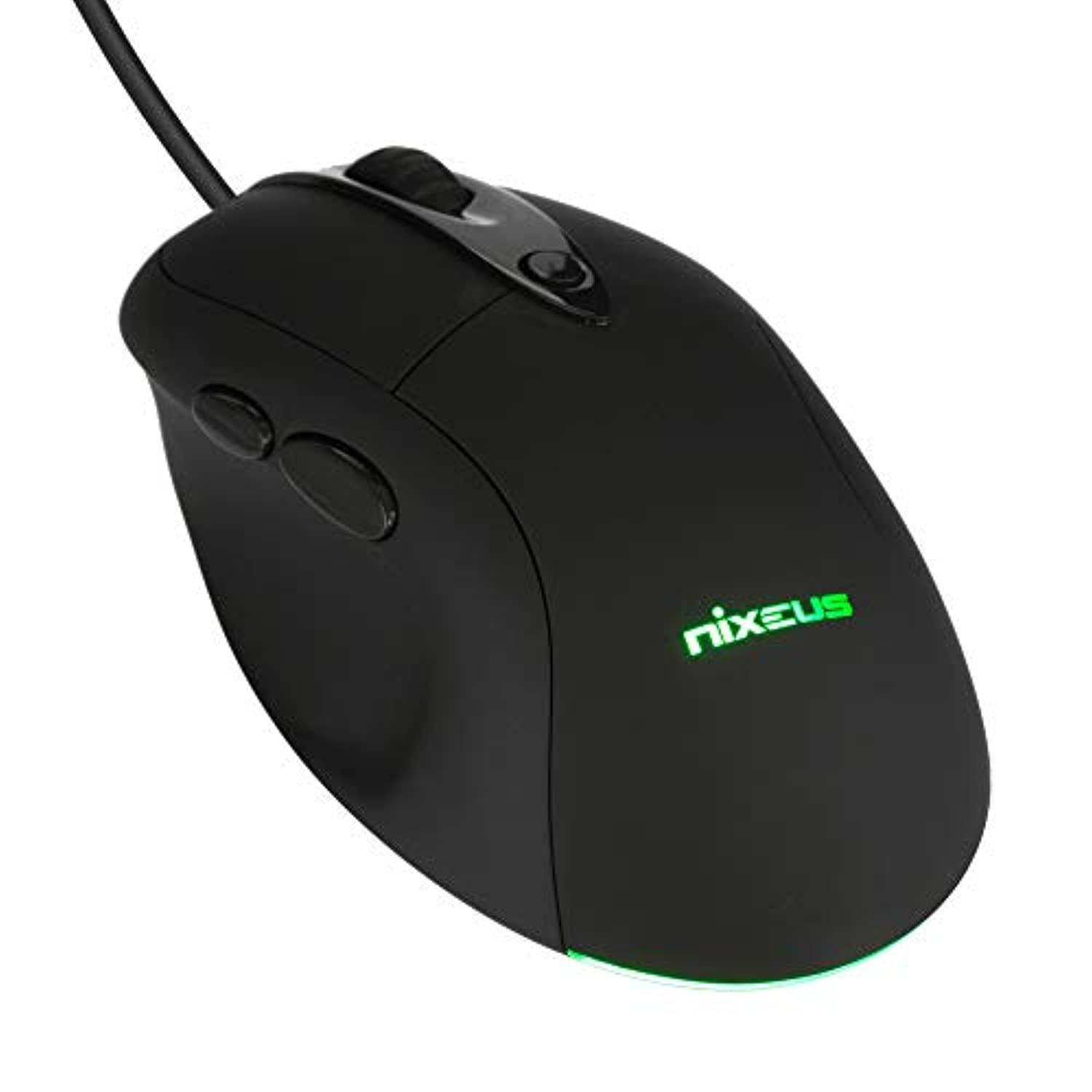 Nixeus Revel FIT Ergonomic Gaming Mouse PMW 3360, Rubberized Black - PC, Mac