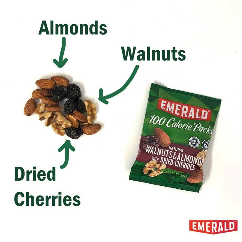 Emerald Natural Walnuts & Almonds with Dried Cherries Packs - 4.69oz/7ct