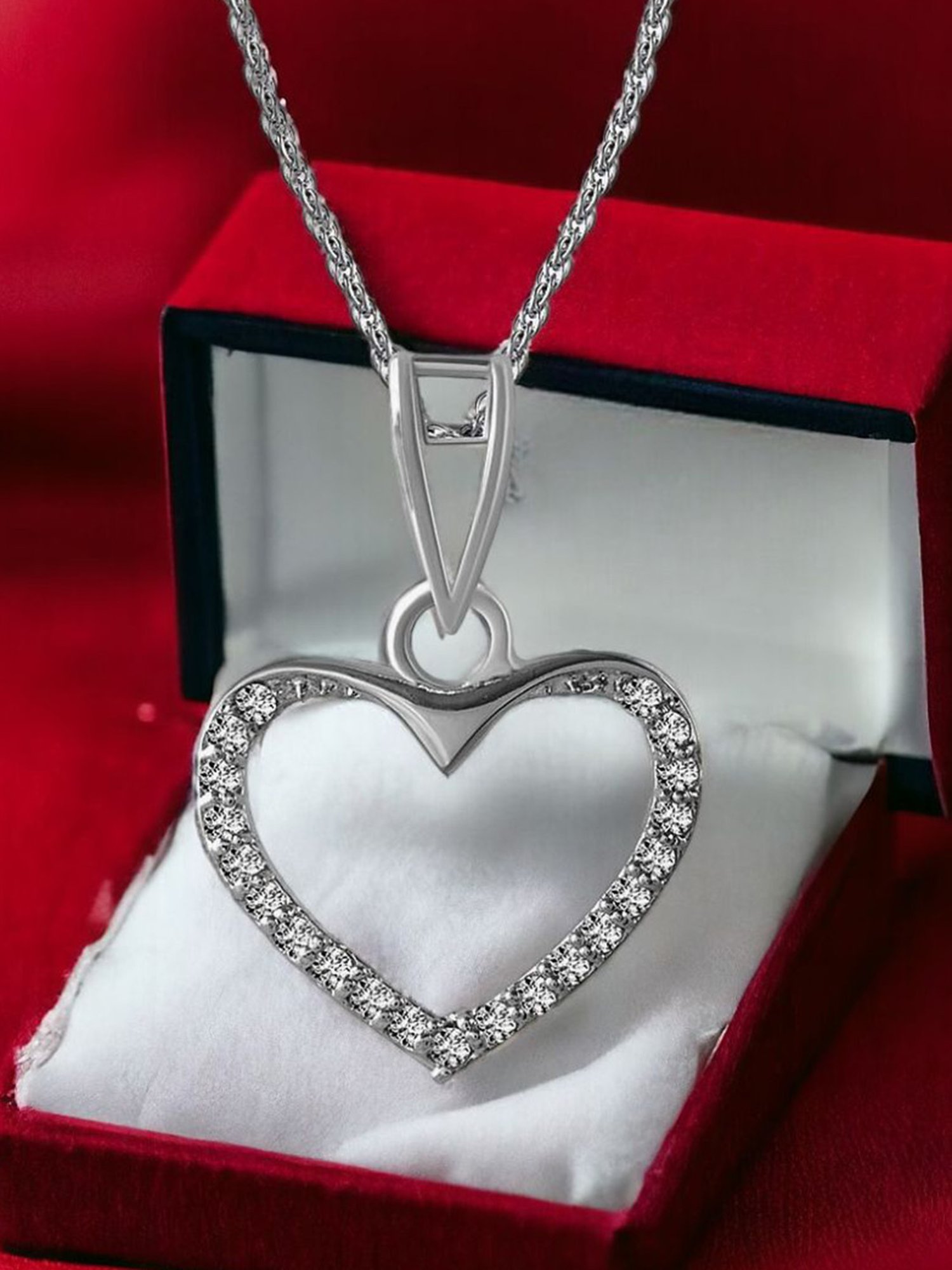 Rihi by P.C. Chandra Jewellers 925 Silver Heart Jewel Set for Women & Girls