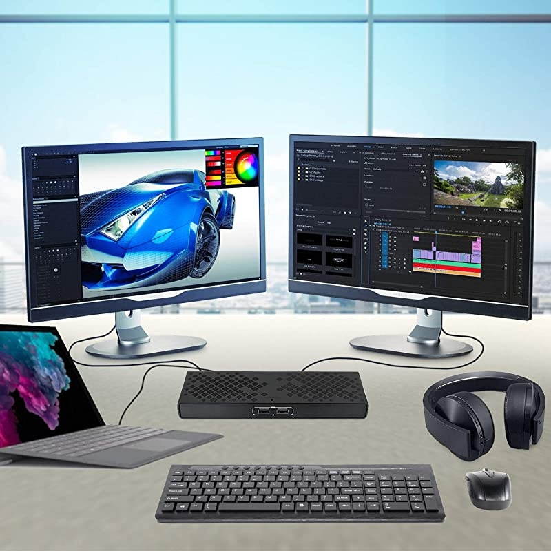 Dual Display USB C Docking Station w 70W Power Delivery Ports HDMI DisplayPort 6X USB Gigabit Ethernet AudioMic for Mac amp Windows OS