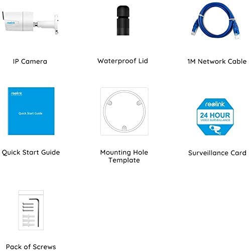 Reolink 5MP PoE Camera (Pack of 2) Outdoor/Indoor Video Surveillance, IP66 Waterproof, Work with Google Assistant, 100ft IR Night Vision, Motion Detection, Support Up to 256GB SD Card, RLC-410-5MP