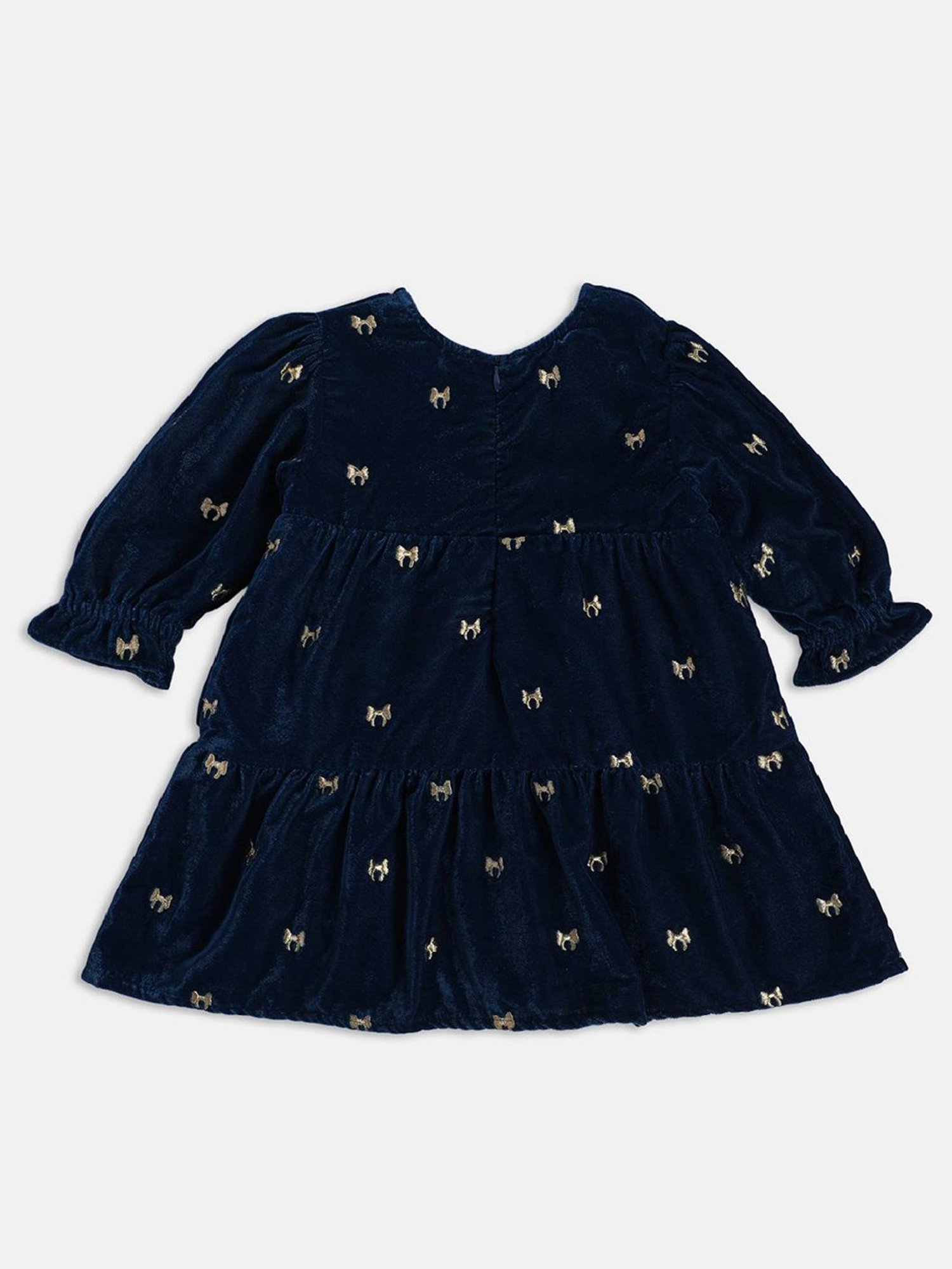 Nauti Nati Kids Blue Embroidered Dress