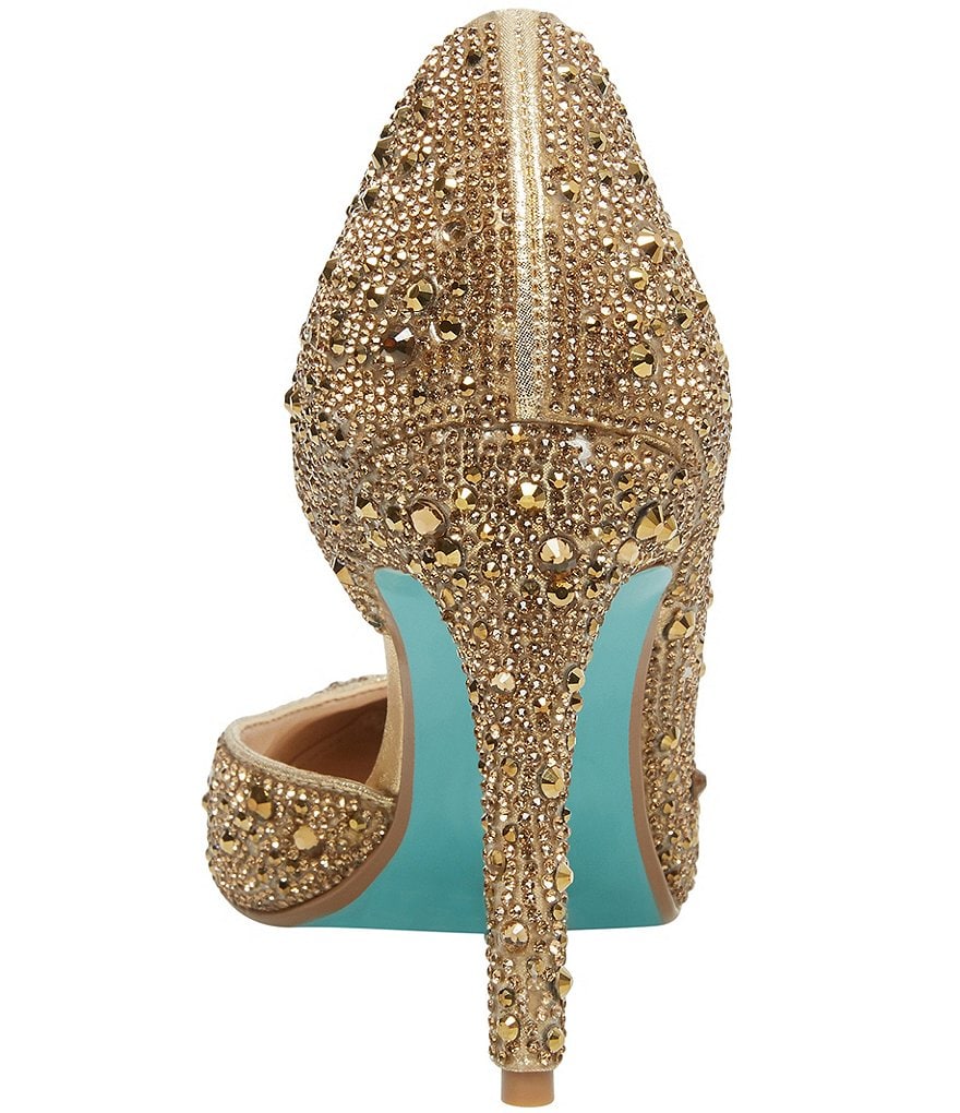 Blue by Betsey Johnson Hazil Jeweled d'Orsay Pointed Toe Stiletto Pumps