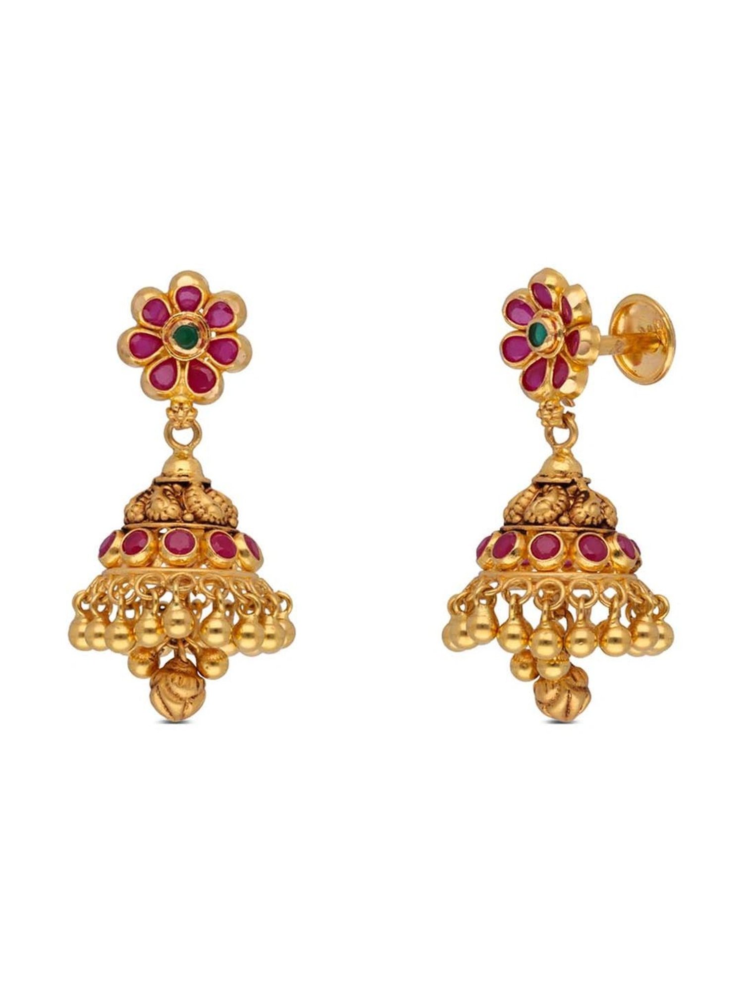 CKC Opulent Multi-Tiered Gold Jhumka Eardrops