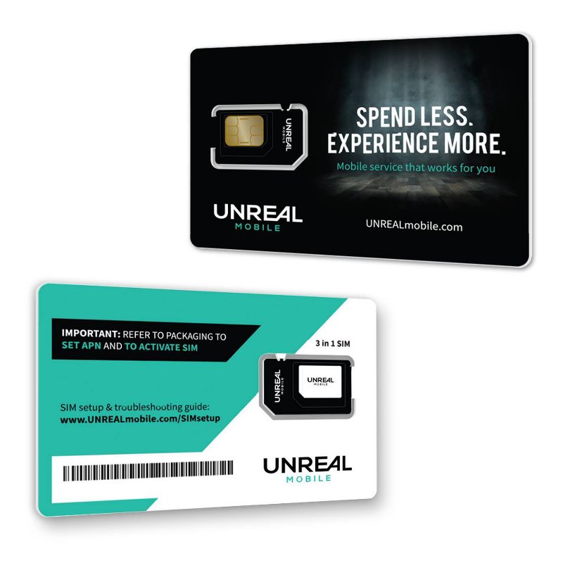 UNREAL Mobile SIM Kit 3-Month 3GB - Black