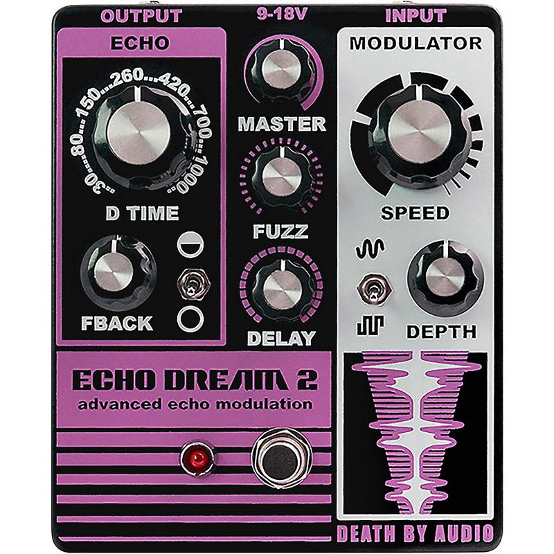 DEATH BY AUDIO Echo Dream 2 Delay Effects Pedal Purple