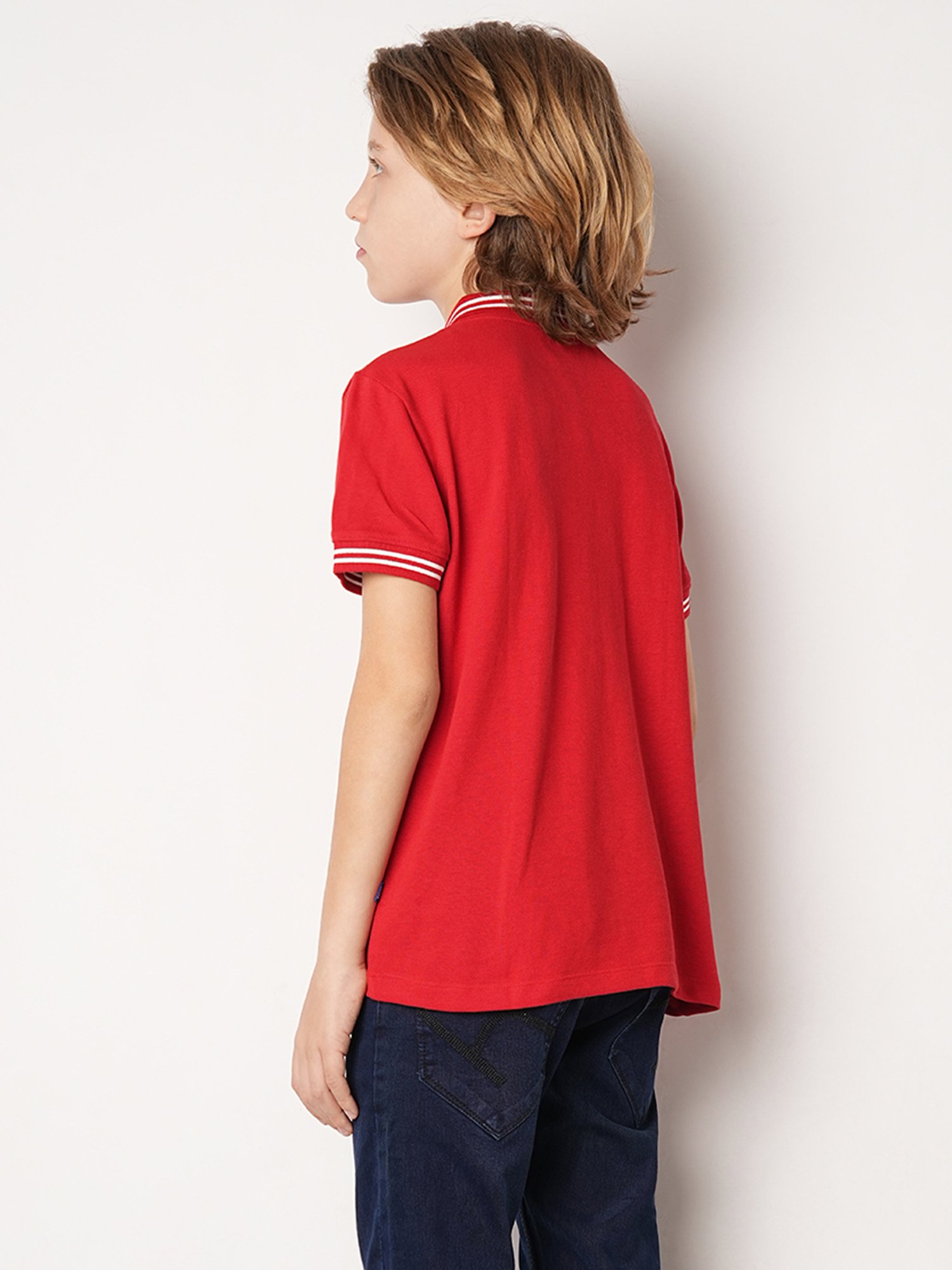 Pantaloons Junior Multicolor Cotton Striped Polo T-Shirt