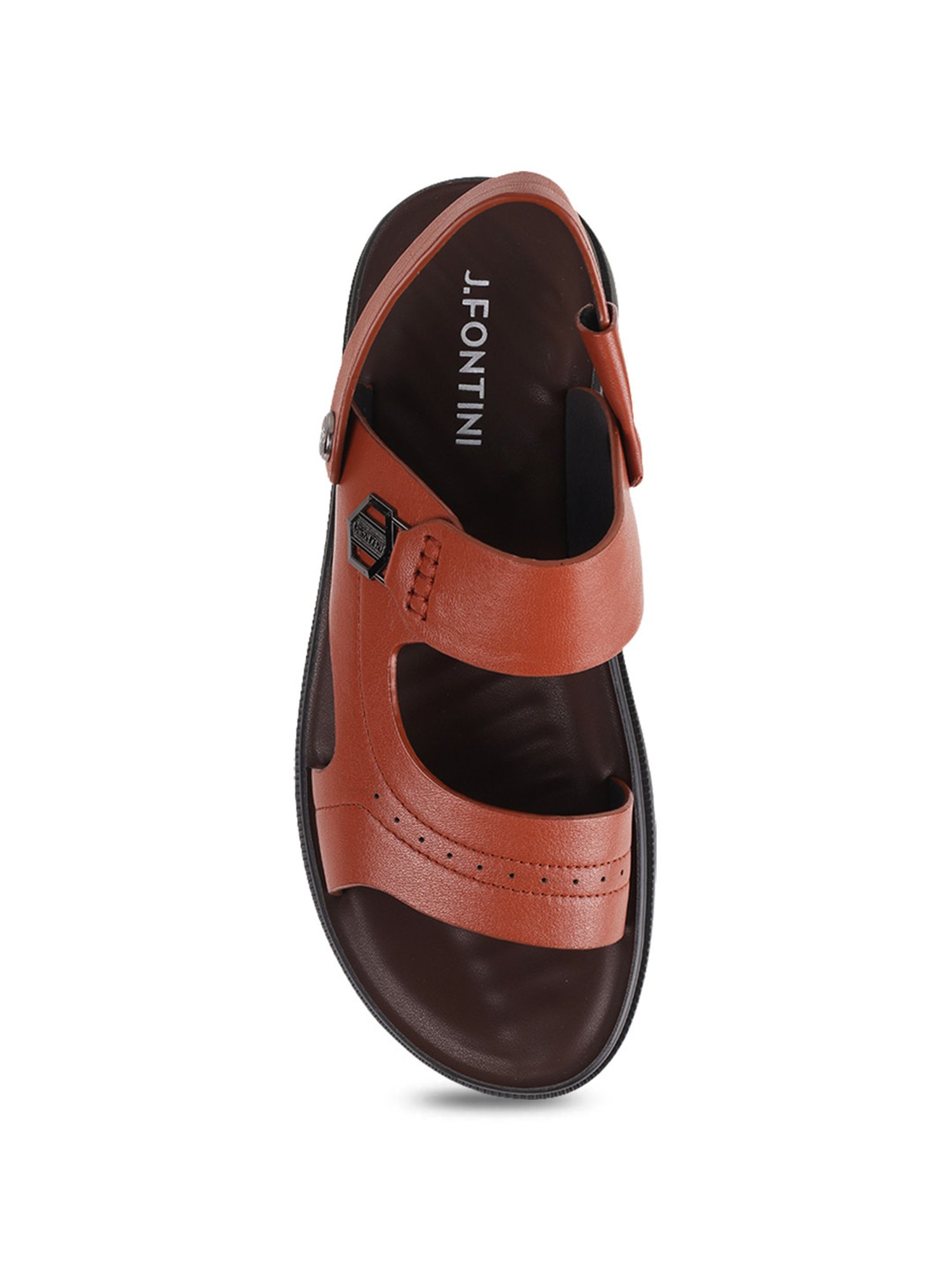 J. Fontini by Mochi Men's Brown Back Strap Sandals