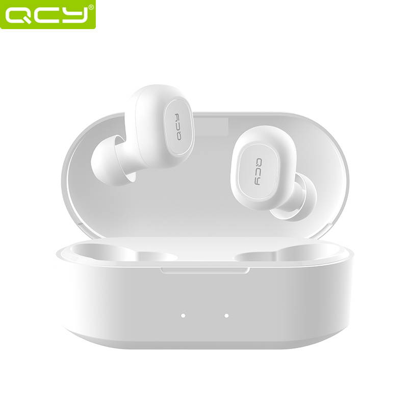 QCY T2C TWS Earphone Blutooth 5.0 Headphone 3D stereo Dual Mic Noise Cancelling Headset with charging box-Black