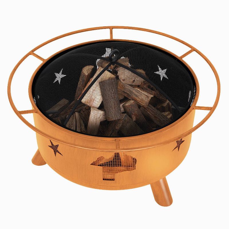 30" Wood Burning Fire Pit Bowl - Orange - Nuu Garden
